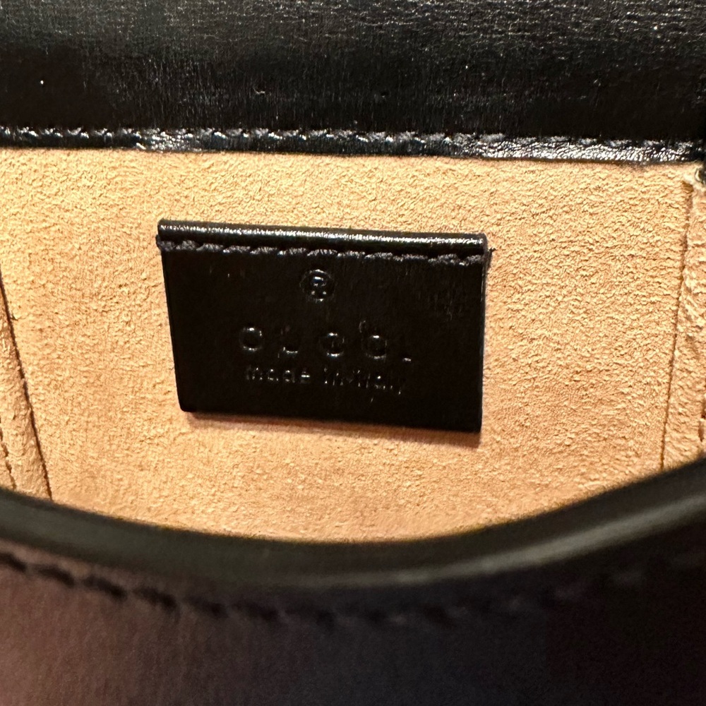 100% Authentic Gucci Boarded Plutone Calfskin Mini Horsebit 1955 Crossbody Bag - Picture 10 of 11